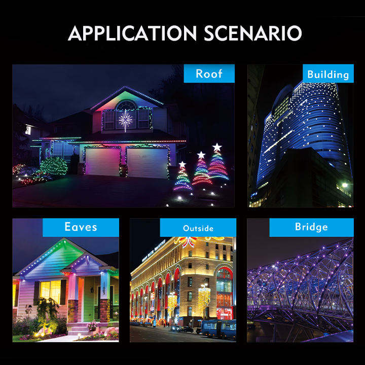 ILIGHT Smart IP67 Waterproof Outdoor LED Permanent Christmas Lighting with WiFi Controller - Landsca